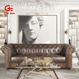 ODM/OEM Ретро Роскошный 3-местный диван для гостиной диван комплект из натуральной кожи диван для дома мебель - Product Image 5