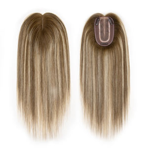 Topper de cheveux humains européens alignés sur les cuticules, couleur naturelle, 3x5, en dentelle mono, pour femme blanche, vente en gros directe usine - Product Image 2