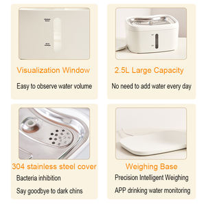 Dispensador de agua potable inteligente para mascotas Tuya de 2.5L, fuente de agua automática controlada por aplicación WIFI inteligente eléctrica para gatos con Sensor - Product Image 4
