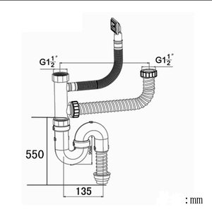 Sifone per <span class=keywords><strong>Lavello</strong></span> da <span class=keywords><strong>Cucina</strong></span> Moderno Bianco a Doppia Vasca Flessibile con Funzione di Tenuta dell'Acqua e Anti-Odore, Facile Installazione - Product Image 4