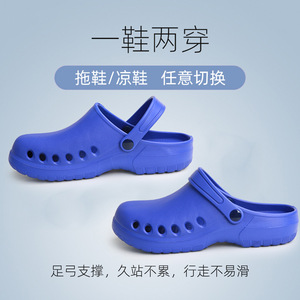 รองเท้าเชฟแบบสวมปิดนิ้วเท้า สีเขียว ยูนิเซ็กซ์ ทำจากวัสดุ EVA กันลื่น เหมาะสำหรับงานครัวและโรงงานอาหาร - Product Image 2