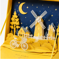 Boîte cadeau en chocolat, emballage en papier rigide jaune doré, boîte artistique 3D personnalisée à plusieurs couches pour bonbons, truffes, confiseries