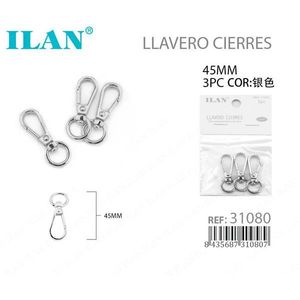 Moschettone Portachiavi ILAN 45mm Finitura Argento per Accessori Cintura - Product Image 1