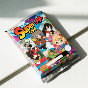 Sac d'emballage personnalisé Supercard de carte de jeu Sac scellé arrière à <span class=keywords><strong>effet</strong></span> holographique avec emballage de marque en zigzag - Product Image 4