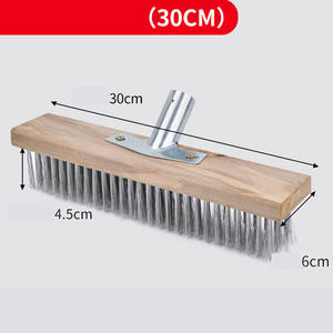 DS4929 brosse métallique de <span class=keywords><strong>piscine</strong></span> à manche en bois brosse de jardin commerciale en métal brosse de sol en acier inoxydable brosse de pont à poils - Product Image 6