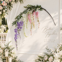 Guirlande artificielle de glycine à longues tiges en soie pour arche de mariage, toile de fond de cérémonie et décoration intérieure