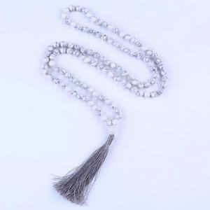 Pietra preziosa annodata a mano 108 perle di seta nappa <span class=keywords><strong>Mala</strong></span> perline collana per Yoga e meditazione - Product Image 5