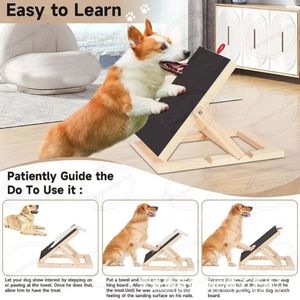 Cross-border adjustable height wooden dog climbing board with hidden treat <b>box</b>, repair stand, <b>file</b>, pet supplies, and toys. - Product Image 2