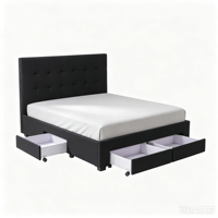 Lit rembourré de haute qualité au design moderne, alliant luxe haut de gamme, confort et style tissu moderne