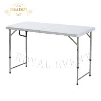 Table pliante portable rectangulaire en plastique HDPE bon marché Table et chaises pliantes de jardin pour les fêtes et les événements