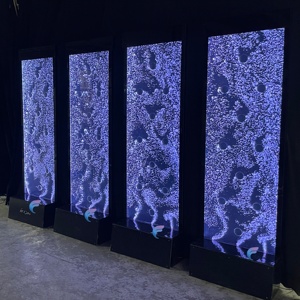Cloison de séparation de pièce avec mur d'eau à bulles personnalisé, éclairage et écrans LED à télécommande - Product Image 1
