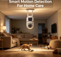 Caméra de sécurité à double objectif PIX-LINK, conception à double vue, détection de mouvement intelligente, audio bidirectionnel