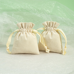 Jewelry <b>Drawstring</b> Bag Brushed Cotton Linen Fabric Rectangular <b>Bracelet</b> Bangle Packaging 15x20cm 10x15cm 13x18cm 9x12cm 7x9cm - Product Image 3
