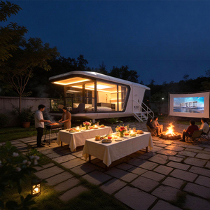 Casa Contenedor Inteligente Prefabricada y Móvil, Villa Cápsula Espacial Portátil, <span class=keywords><strong>Mini</strong></span> Villa Modular Extensible de 20 pies, Sala de Estar Europea - Product Image 4
