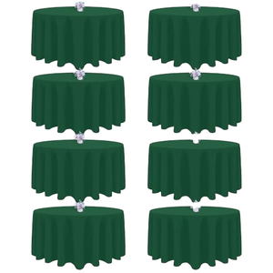Green Classic Style 90 Inch Wrinkle Resistant Washable Polyester Fabric Tablecloth for Dining Wedding - Product Image 1
