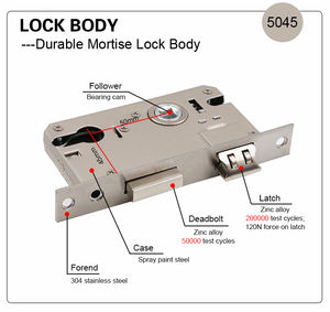 उच्च गुणवत्ता 5845 मिमी मोर्टिज डोर लैच लॉक सेट जस्ता मिश्र धातु आधुनिक प्रवेश द्वार हार्डवेयर पुल के लिए - Product Image 5
