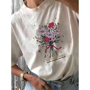 Personalized Customized Leisure Sports T-<strong>Shirt</strong> ALL <strong>THINGS</strong> GROW Print Pattern Athletic Round-neck Top Cartoon Breathable Letter - Product Image 1