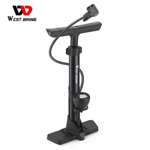 WEST BIKING Presta Schrader Valve Pump Bike Air Floor Pump Steel Bicycle Inflator Cycling Frame Mini Air Pump For Car