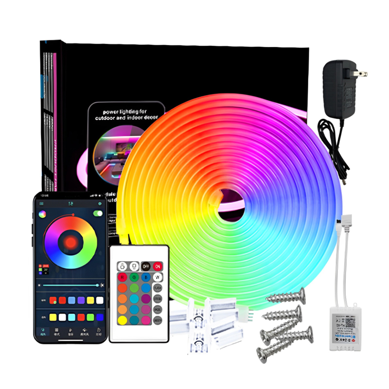 LEDEAST HX-B07 RGB DC24V 5 м 10 м DC24V BLE пульт дистанционного управления Гибкая силиконовая трубка светодиодный неоновый свет для освещения корпуса