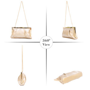 高品质复古风格女式<span class=keywords><strong>PU</strong></span>离合器晚装包，时尚褶皱质感派对新款时尚配饰 - Product Image 6