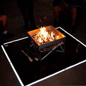 Tappetino protettivo per Patio nero impermeabile e riutilizzabile sotto il tappetino per griglia assorbente per olio resistente al calore ignifugo - Product Image 6