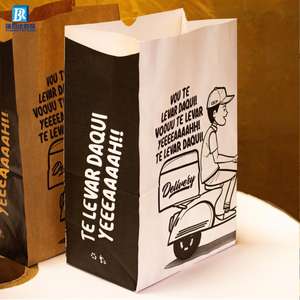 Sacs à sandwich en papier kraft jetables résistants à la graisse pour l'emballage alimentaire - Utilisation pour les hamburgers, les pizzas, le lait, les chips, les plats à emporter - Product Image 2