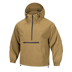 Blouson <span class=keywords><strong>Bomber</strong></span> Décontracté Léger et Coupe-Vent pour <span class=keywords><strong>Homme</strong></span>, Version Coréenne, Demi-Zip, à Capuche, Gris Clair et Noir, Vente en Gros Transfrontalière - Product Image 1