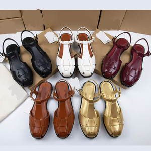 Nuevas Sandalias de <span class=keywords><strong>Mujer</strong></span> más Vendidas, Zapatos Negros de Suela Plana con Punta Redonda a la Moda en Venta Caliente - Product Image 1