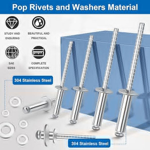 Baiguluo Blind Rivets 600pcs Aluminum Round Head 3/16 In With Washer For Metal Wood Fixing - Product Image 5