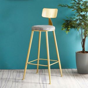 WEKIS Nordic Counter Furniture Gold Metal Back Luxury Kitchen Modern Minimalist High Bar Tool Metal <b>Frame</b> Bar Dining Living Room - Product Image 2