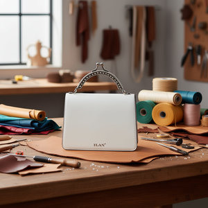 Manico per Borsa Ilan 7Cm Design Semicircolare Goffrato Finitura Bianca - Product Image 3