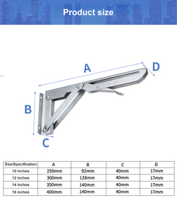 <span class=keywords><strong>Table</strong></span> en métal flottante en forme de k de haute qualité Sus 304 support de ressort solide et robuste étagère pliante réglable en triangle - Product Image 4