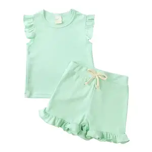 Individueller sommer kindermärchen mädchenbekleidung kinderkleidung set großhandel kinder shorts sets zweiteilig kleinkind mädchen kleidung outfit