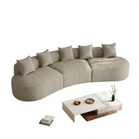 Canapé sectionnel surdimensionné de 134 pouces, luxe moderne, en PU et chenille, 4 places, assise extra profonde et large, garnissage en mousse haute densité, ensemble de 5 coussins