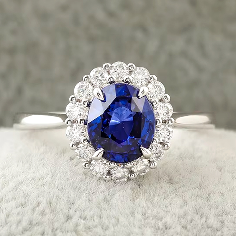 แหวนอัญมณีแล็บ 18Kgold แท้