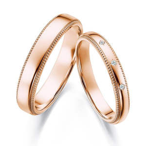 Set di Anelli Nuziali in Oro Massiccio AU750 18K, Collane Eleganti e alla Moda in Oro Bianco/Giallo/Rosa 18K - Product Image 5