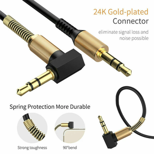 Câble AUX 3,5 mm mâle-mâle en forme de L à angle droit pour autoradio et casque audio - Product Image 3