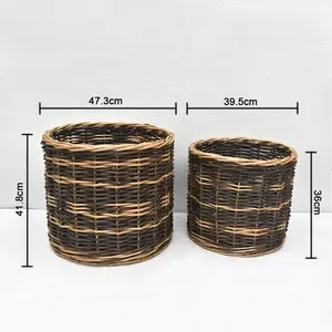 Customized Wicker Round Rattan Woven Baskets Home Decoration Tall Storage Boxes Bins Other Storage Baskets Cheap Wholesale
