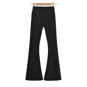 Fascia alta larga in pile caldo e morbido elastico <span class=keywords><strong>pantaloni</strong></span> a zampa d'elefante da donna - Product Image 4