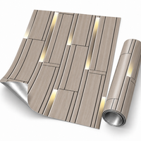 Revêtement mural auto-adhésif en panneaux rectangulaires imitation bois gris 1,2x3m 2,3mm IXPE pour projets de rénovation d'appartements