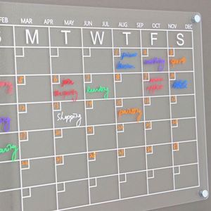 Calendrier en acrylique transparent, autocollant magnétique pour réfrigérateur, tableau effaçable à sec pour messages et notes - Product Image 4