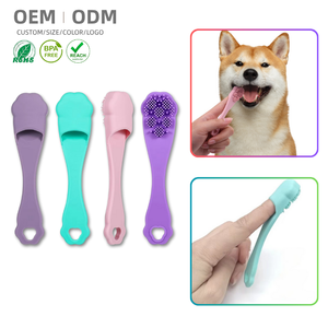 فرشاة أسنان للحيوانات الأليفة صديقة للبيئة من هوا لين للقطط والكلاب بشعيرات سيليكون ومعجون أسنان للعناية بالأسنان والتنظيف بالجملة من المصنع - Product Image 1