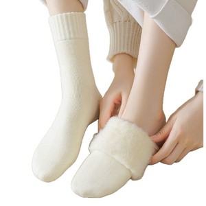 Women's Cashmere <b>Socks</b> Mid Calf Thickened Fleece Lined Warm <b>Winter</b> Floor <b>Socks</b> - Product Image 5