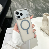 Étui magnétique mat en TPU PC pour iPhone Duo16 17 18 Pro Max, coque de téléphone magnétique colorée antichoc, étui de protection pour téléphone portable