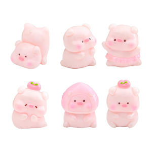 Ciondoli in Resina a Forma di Maialino Peach dei Cartoni Animati, <span class=keywords><strong>Casa</strong></span> delle Bambole Rosa Luminosa - Product Image 4