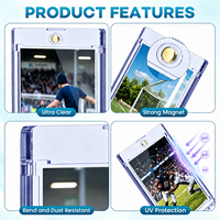 Étui professionnel transparent pour cartes 35PT 55PT 75PT 100PT 130PT 180PT avec protection UV et support magnétique pour cartes de sport à collectionner