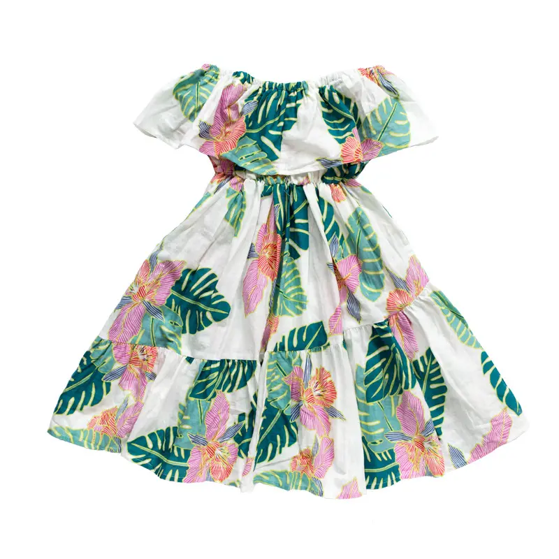 Wholesale Children's Boutique Clothing Girls Fashion Beach Wedding Flower Dress For Summer Kids Clothes 3 To 10 Years