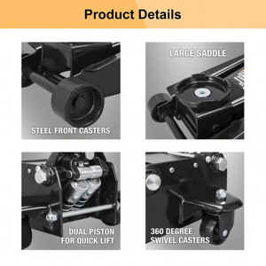 Cric Idraulico a Carrello a Profilo Basso in Acciaio Legato da <span class=keywords><strong>3</strong></span> Tonnellate, Carico Massimo 5T, Robusto Cric a Coccodrillo per Auto da 2/3T per Uso Intensivo - Product Image 2
