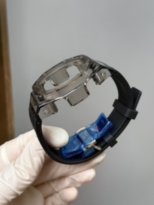 Pour <span class=keywords><strong>Casio</strong></span> <span class=keywords><strong>G</strong></span>-<span class=keywords><strong>Shock</strong></span> Black Knight GA-110/100/120, boîtier transparent modifié avec bracelet en caoutchouc fluoré et boucle à ardillon - Product Image 5
