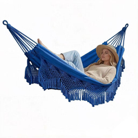 NOUVEAU Hamac suspendu double en macramé, durable et pliable, avec une capacité de 600 lb, pour l'extérieur, le parc, le jardin, la terrasse, les meubles de jardin